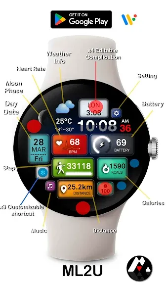 ML2U 232 Watch Face screenshot 2