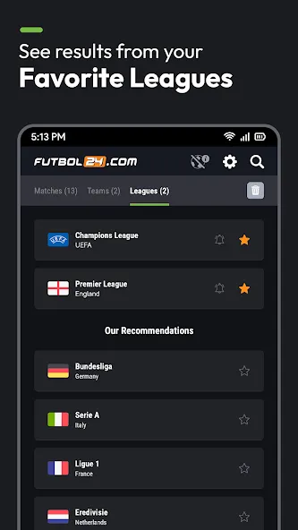Futbol24 soccer livescore app screenshot 1