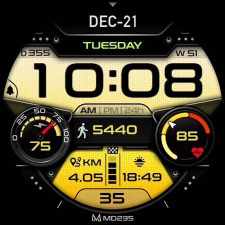 MD235 Digital watch face screenshot 9
