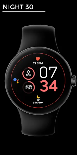 Night 30 - watch face screenshot 1