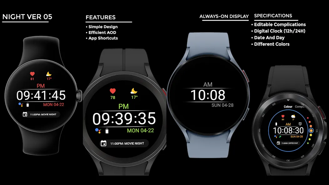 Night ver 05 - watch face screenshot 15