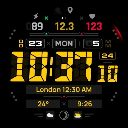SH057 Watch Face, WearOS watch screenshot 11