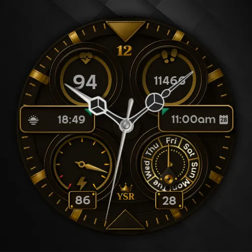 YSR01 Golden Analog Watch Face screenshot 10