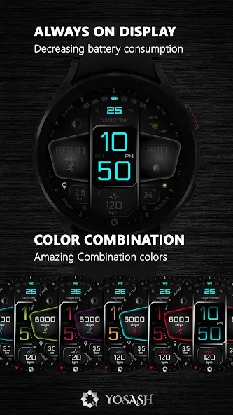 A410 Neon Watch Face Wear OS screenshot 5