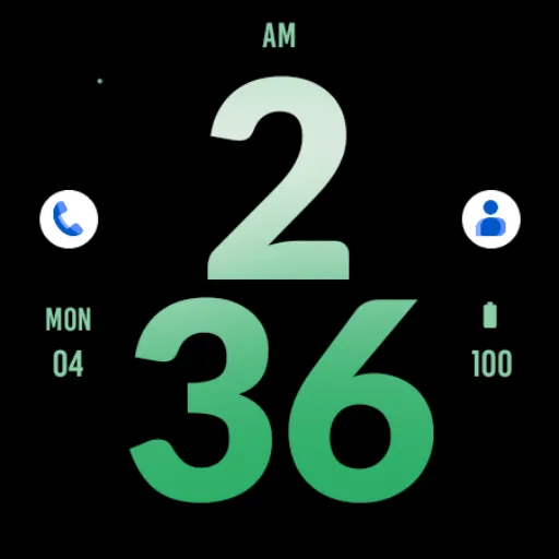 Big Green Apple Watch Face screenshot 5