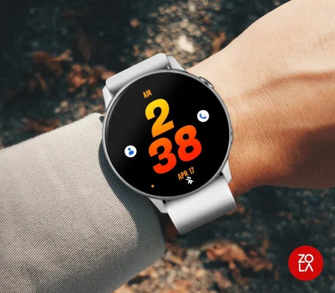 Orange Fire Bold Watch Face screenshot 3