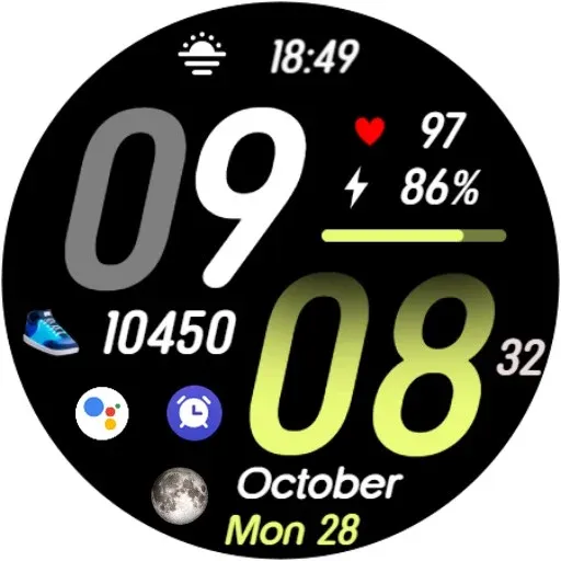 BIG BOLD Digital time face E42 screenshot 20