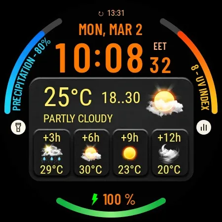 Weather watch face W10 screenshot 27