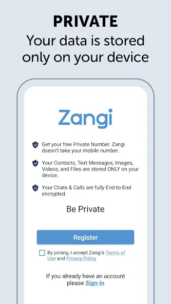 Zangi Messenger screenshot 1