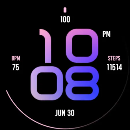 Stylish Pink Blue Watch Face screenshot 4