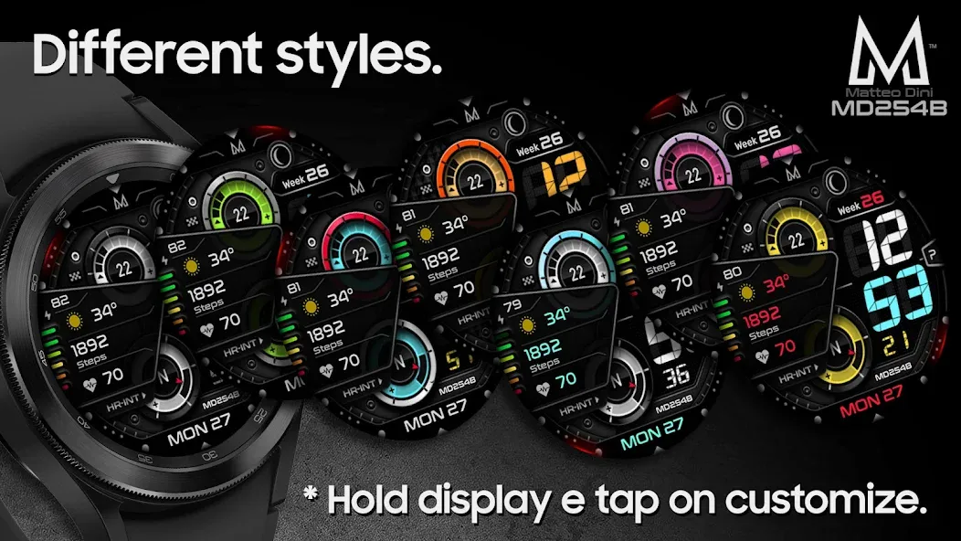 MD254B Digital watch face screenshot 4