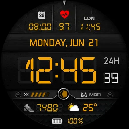 MD111 Digital watch face screenshot 27