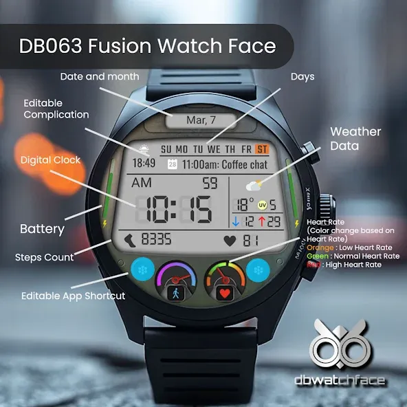 DB063 Fusion Watch Face screenshot 8