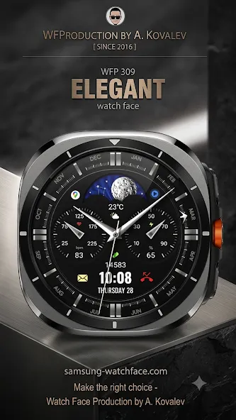 WFP 309 Elegant watch face screenshot 1