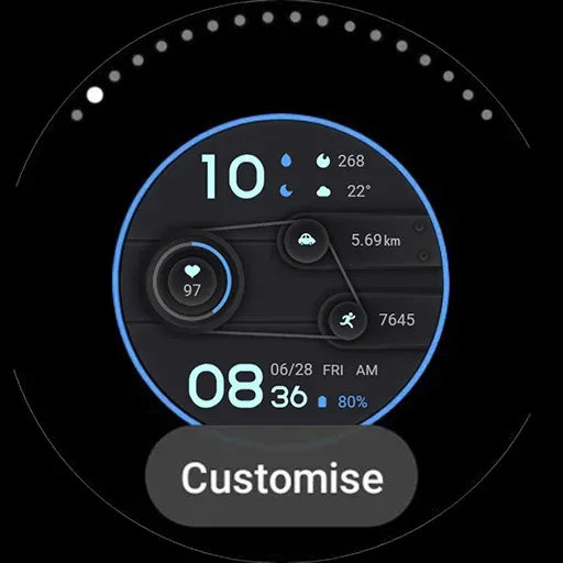 Blue Imitation For Wear OS screenshot 34