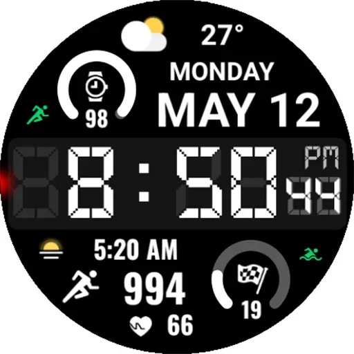 Big Bold Digital WearOS NTV584 screenshot 24