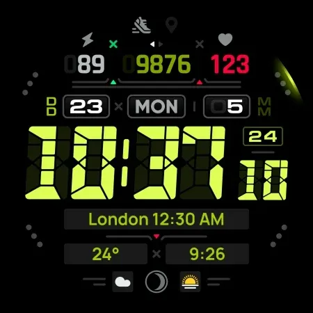 SH057 Watch Face, WearOS watch screenshot 10