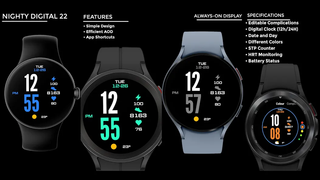 Nighty Digital 22 - watch face screenshot 15