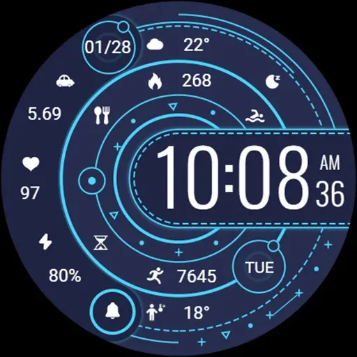 ZKin Watch Face Blue Firefly screenshot 6