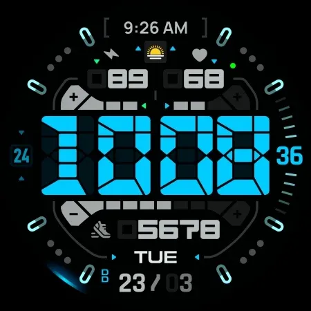 SH074 Watch Face, WearOS watch screenshot 13