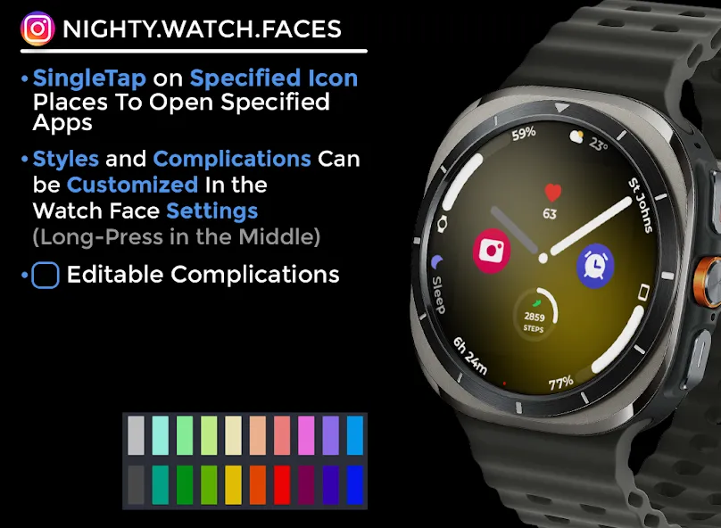 Night ver 76 - watch face screenshot 6