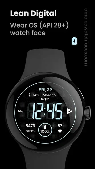 Lean Digital Watch Face screenshot 1