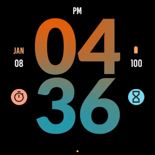 Big Orange Blue Watch Face screenshot 5