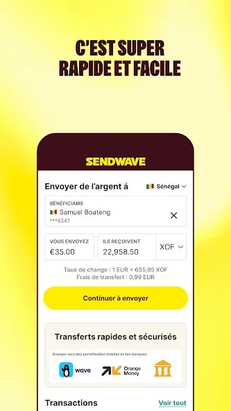 Sendwave Transfert d’Argent screenshot 3