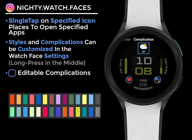 Night 50 - watch face screenshot 6