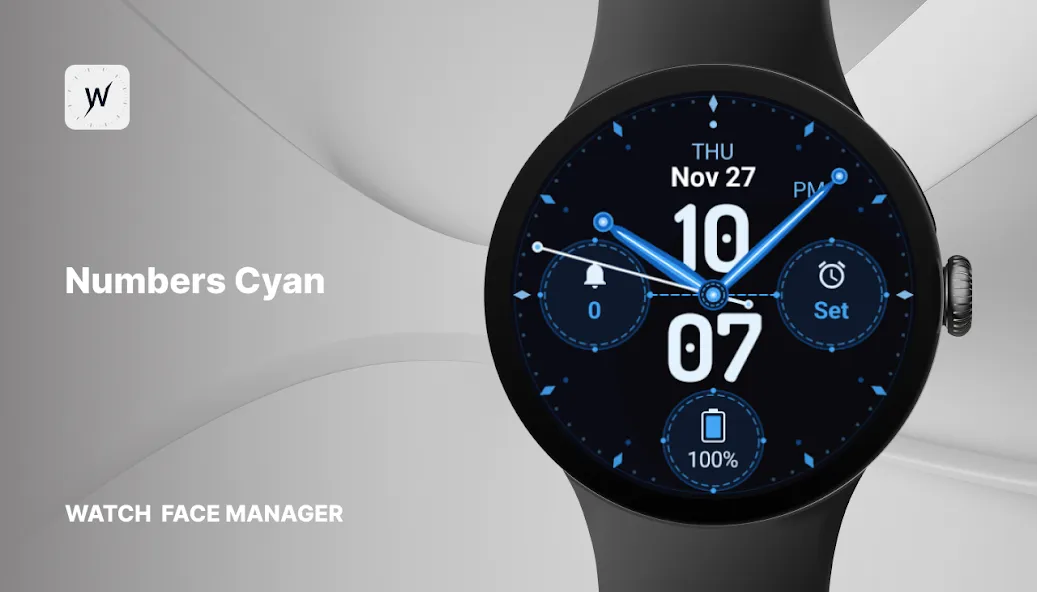 Numbers Cyan Watch Face screenshot 1
