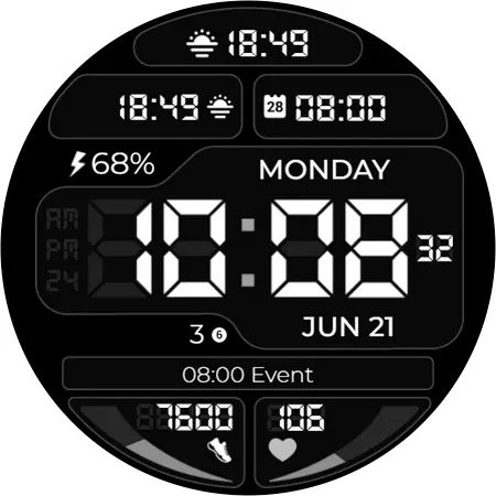 Chester Digilight watch face screenshot 25