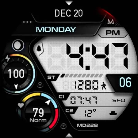 MD228 Digital watch face screenshot 8