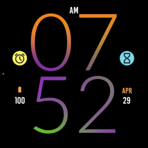 Orange Purple Light Watch Face screenshot 6