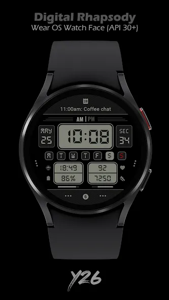Y26 Digital Rhapsody WatchFace screenshot 1