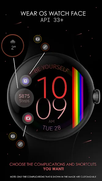 Rainbow digital watch face screenshot 3