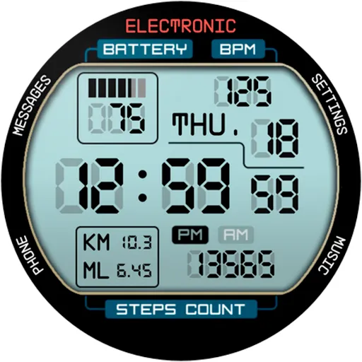 Retro Electronic Watch Face screenshot 13