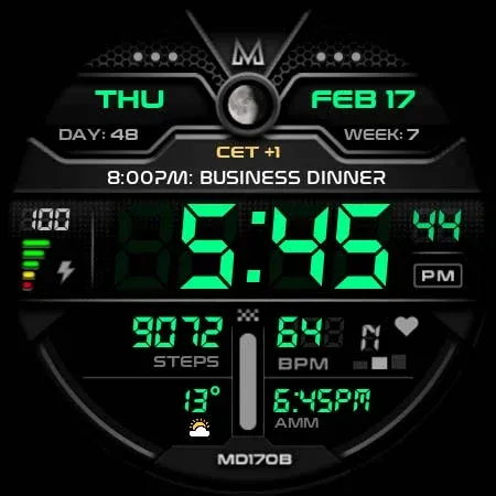 MD170B Digital watch face screenshot 11