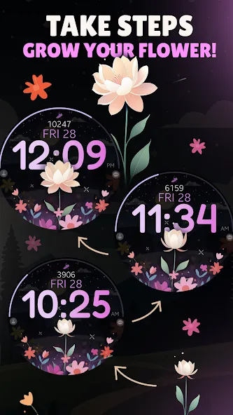 Flower Steps watch face screenshot 1