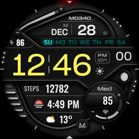 MD340 Digital watch face screenshot 15