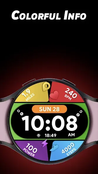 Colorful Info - Watch face screenshot 1
