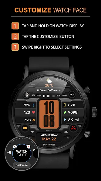WFP 336 Digital watch face screenshot 7