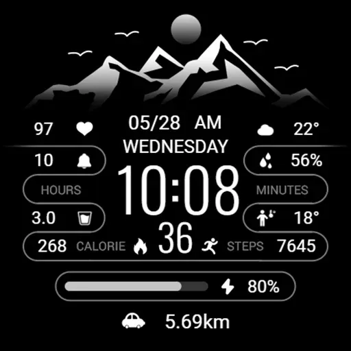 Black White Mountain ZKinWatch screenshot 6