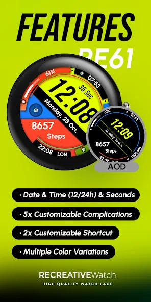 RE61 - Runner Watch Face screenshot 7