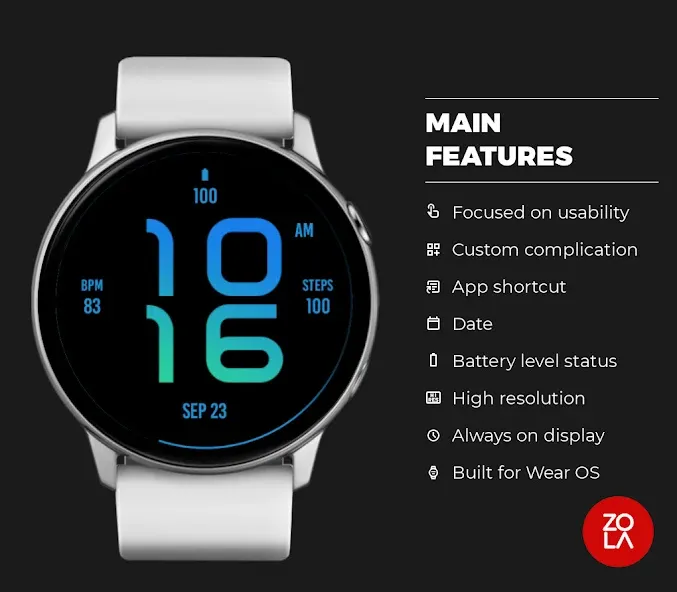 Stylish Tosca Blue Watch Face screenshot 2