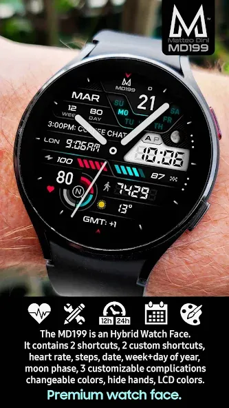 MD199: Analog watch face screenshot 2
