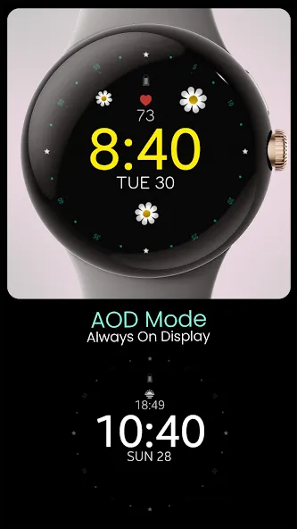 Flower Animated watch face screenshot 7