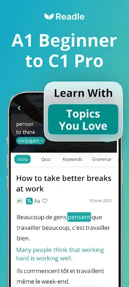Learn French Daily with Readle screenshot 3