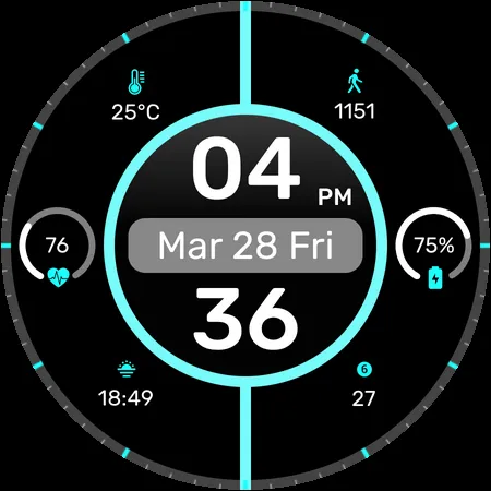 Clock Line Watch Face screenshot 5