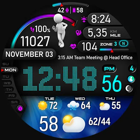 PER23 Digital Watch Face screenshot 46