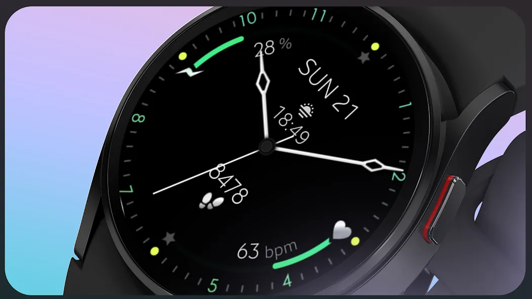 Minimal Black v18 Watch Face screenshot 6